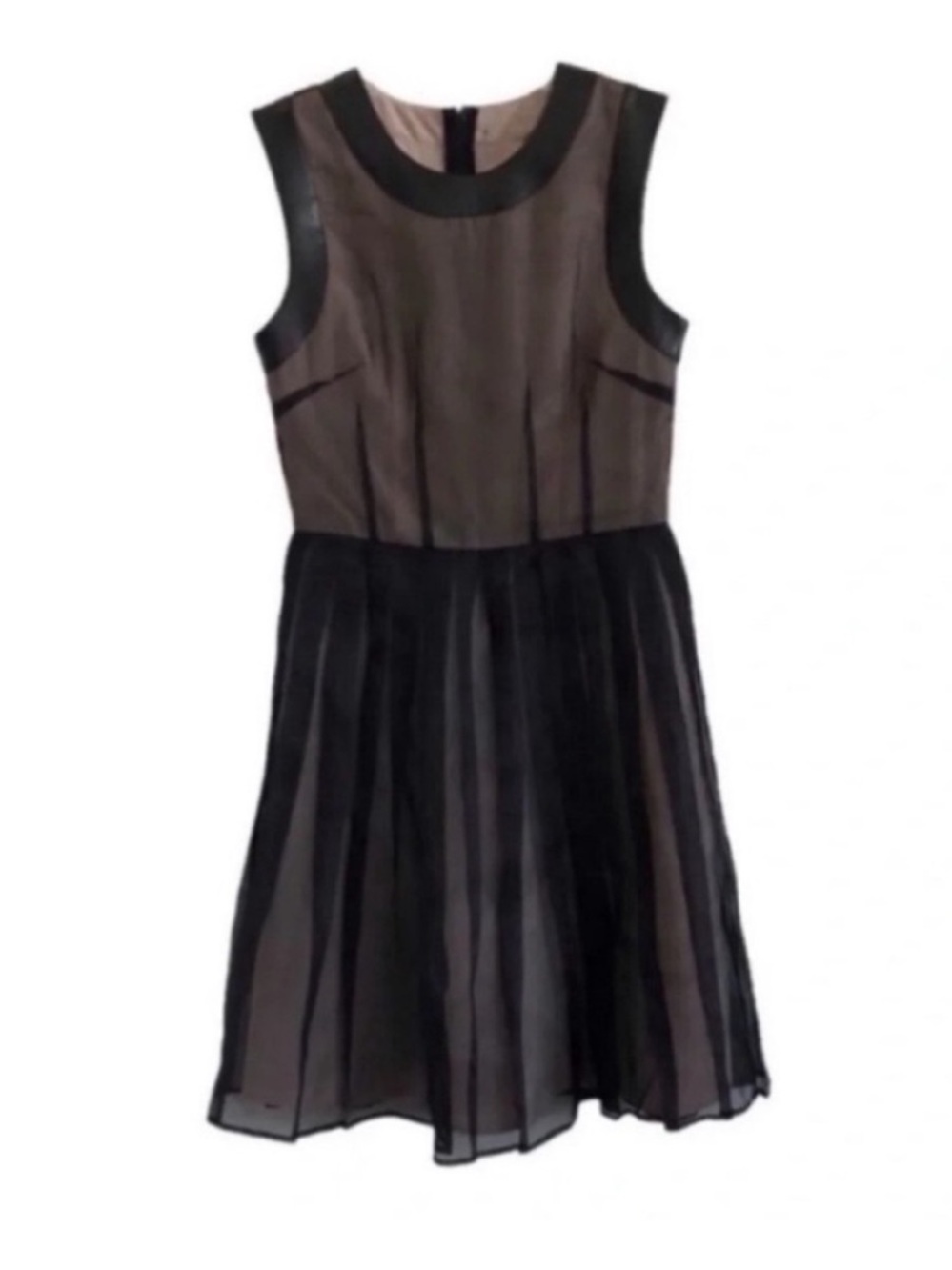 Nha Khanh Black Nude Chiffon Mini Dress